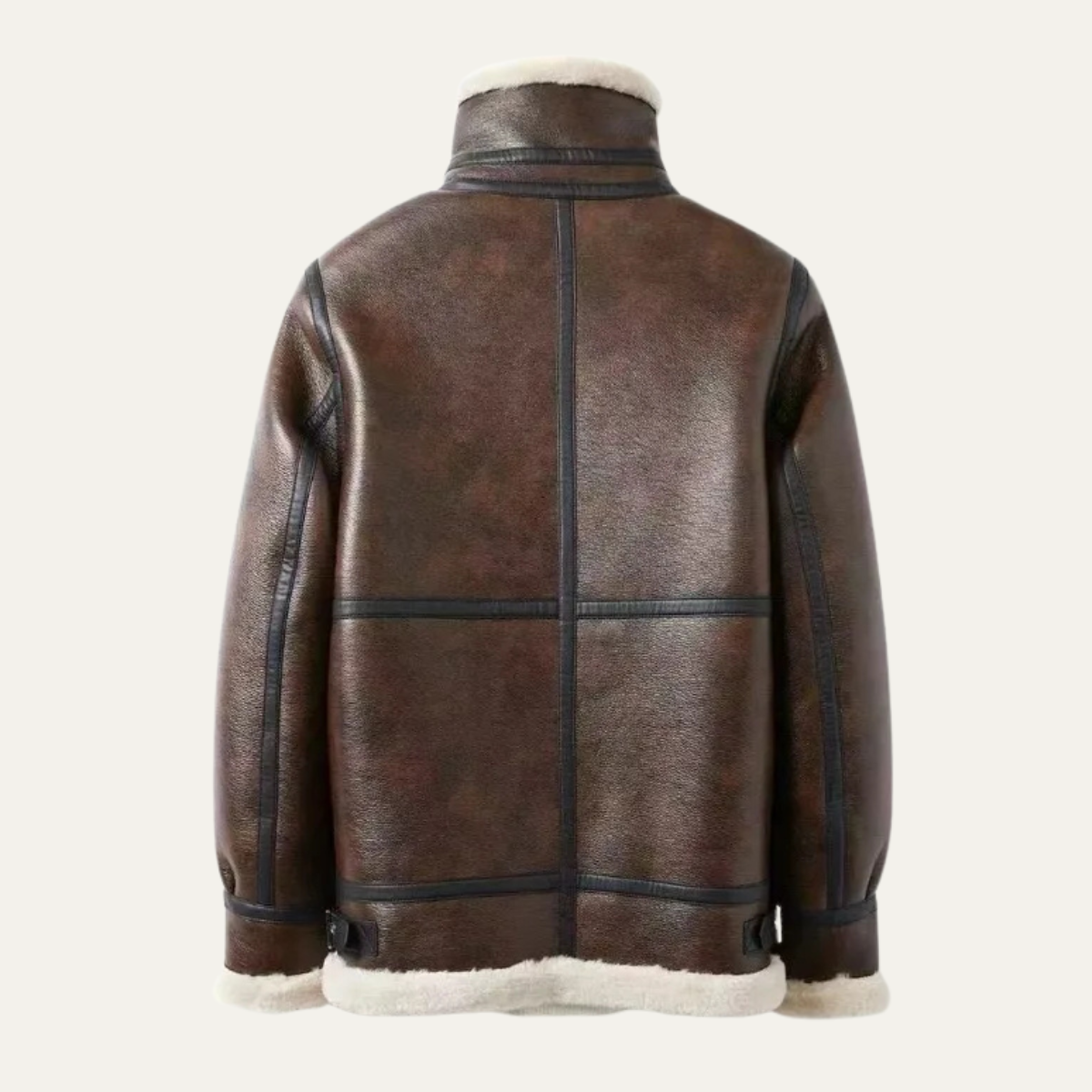 Warm Faux Leather Aviator Bomber Jacket