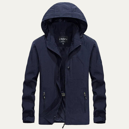 Waterproof Men's Windbreaker Jacket with Removable Hood