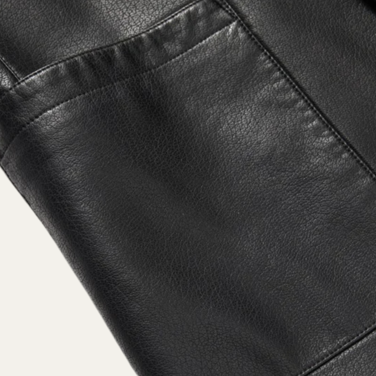 Affordable Men's Synthetic Leather Smart Jacket Coat