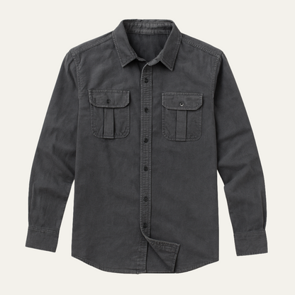 Classic Men's Long Sleeve Casual Cotton Shirt - OutfitLondon