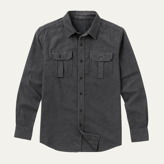 Classic Men's Long Sleeve Casual Cotton Shirt - OutfitLondon
