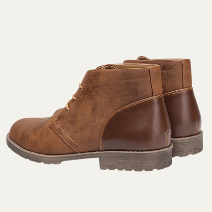 Vintage Men's Leather Ankle Boots with Laces
