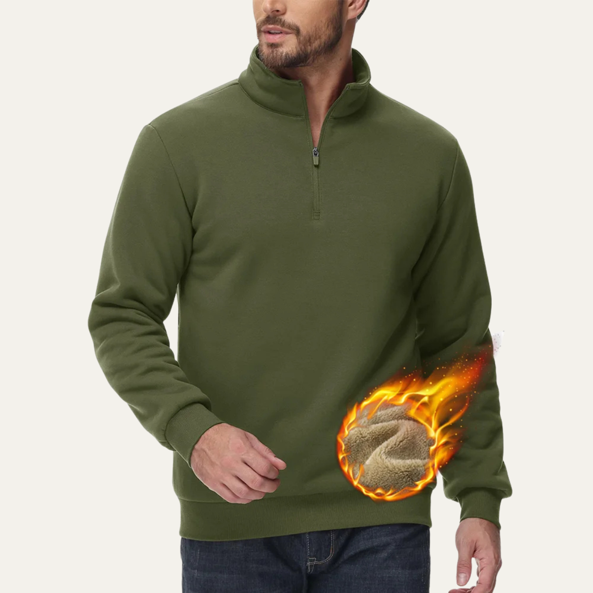 Men's Cozy Thermal Half Zip Sweater