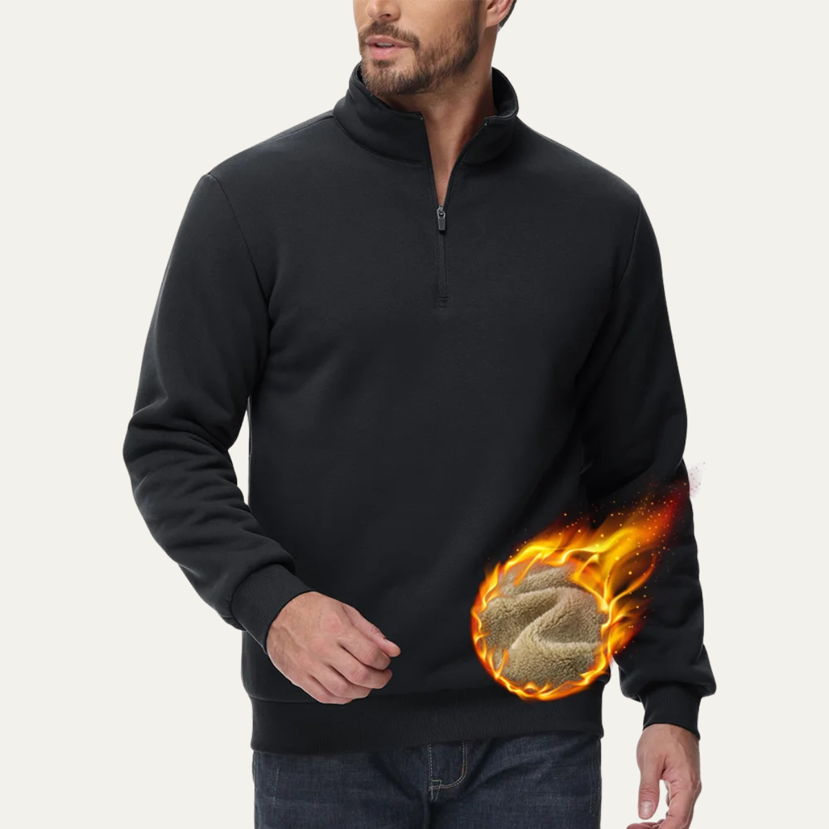 Men's Cozy Thermal Half Zip Sweater