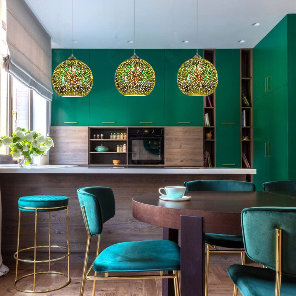 Vibrant Hanging Glass Ceiling Light