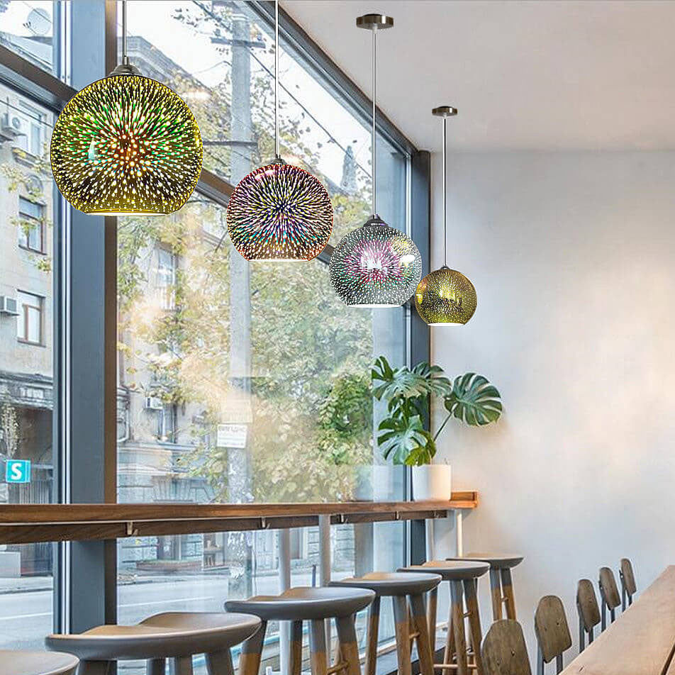 Vibrant Hanging Glass Ceiling Light
