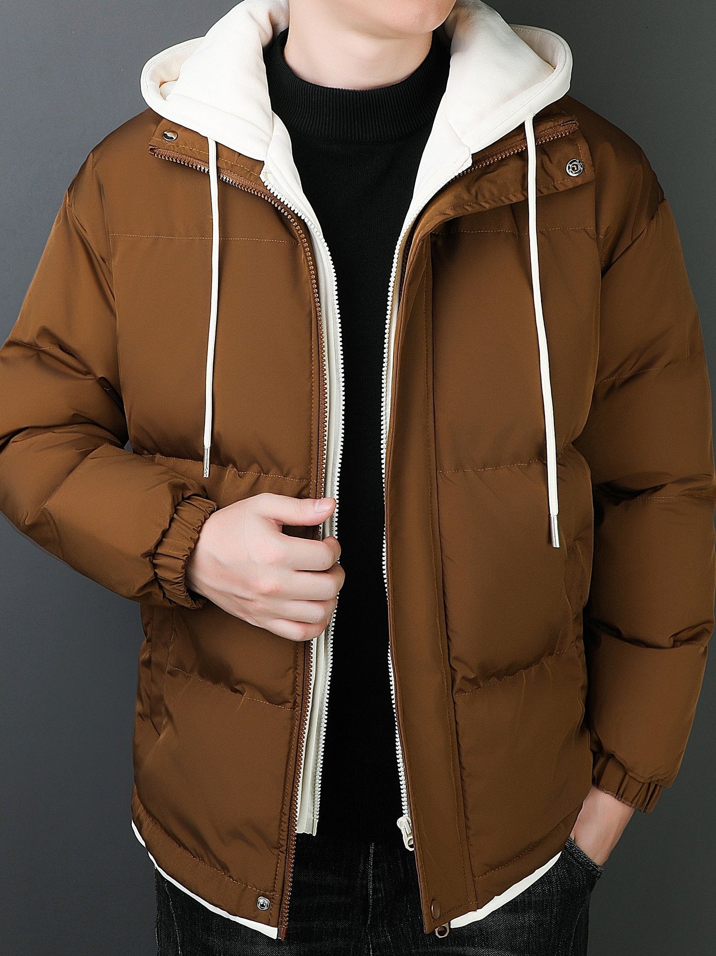 Waterproof Insulated Hooded Puffer Coat for Men