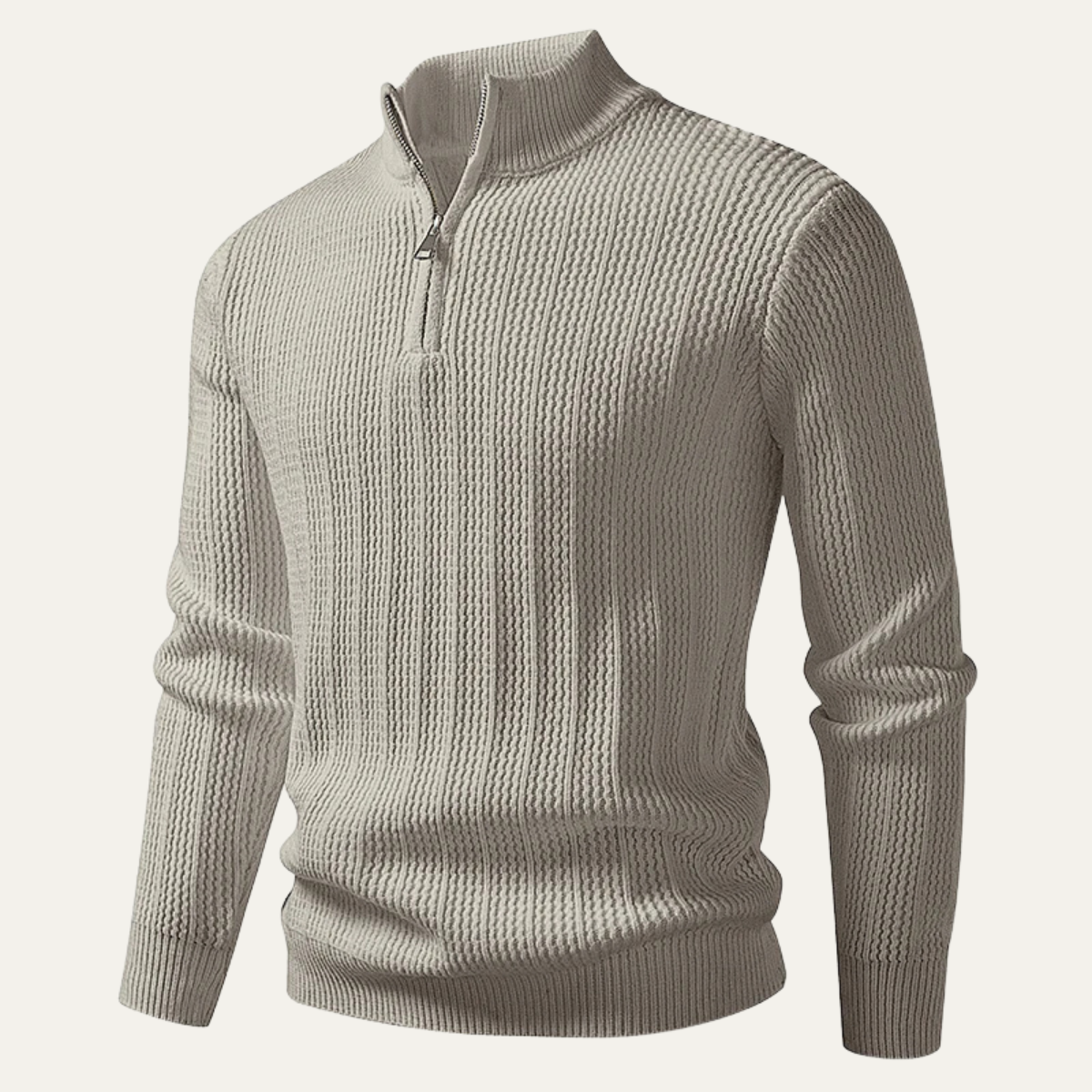 Warm Men's Knit Half Zip Winter Sweater