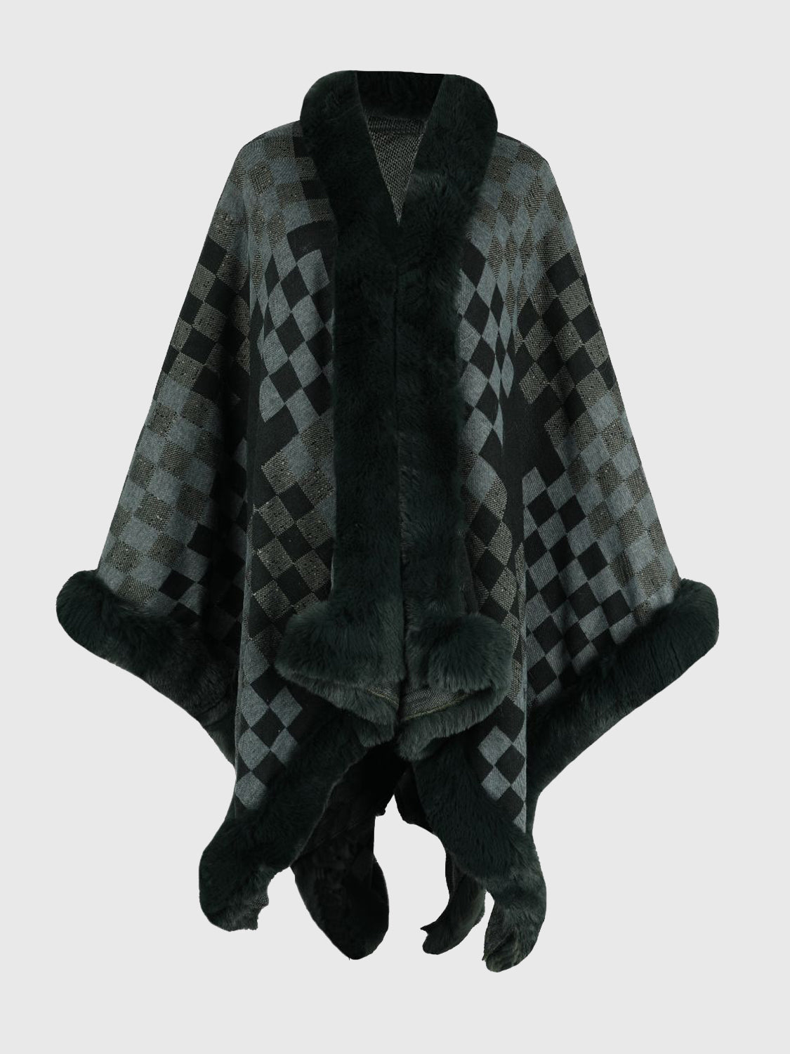Soft Printed Fleece Poncho Wrap