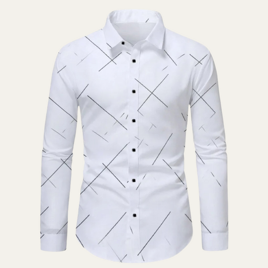 Classic Men's White Dress Office Shirt - OutfitLondon