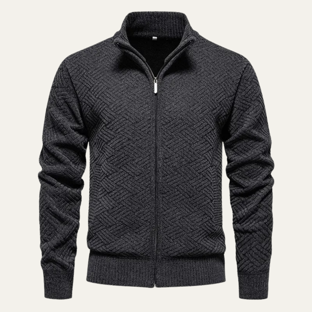 Cozy Men's Fleece Lined Knit Zip Up Cardigan - OutfitLondon