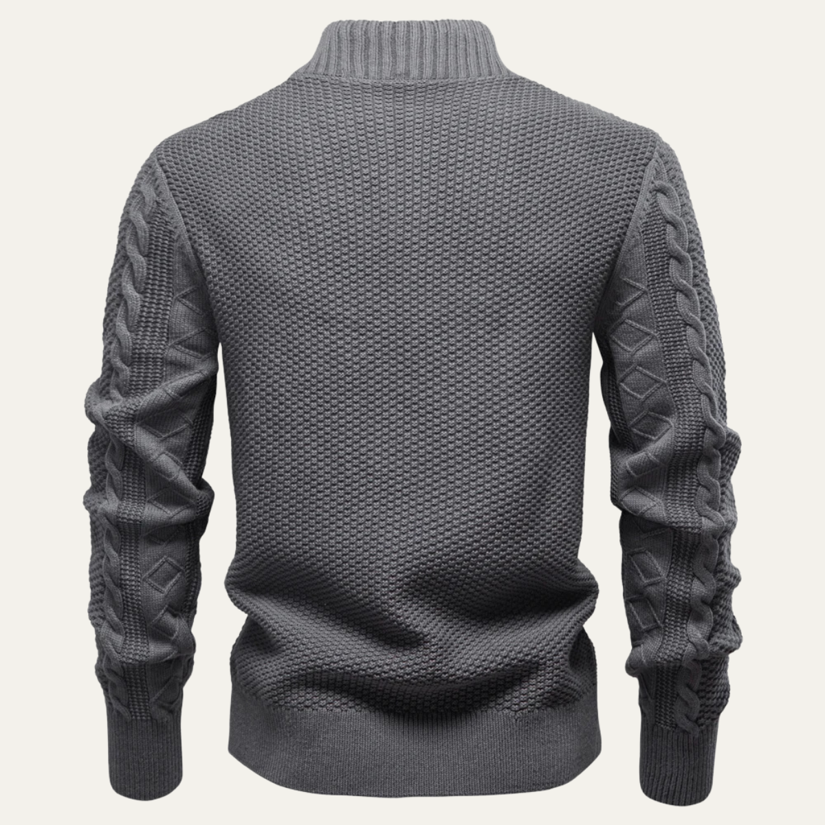 Men's Classic Thin Zipper Crew Neck Sweater