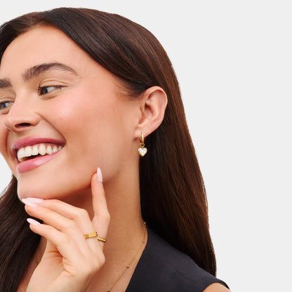 Lovely White Quartz Gold Drop Earrings