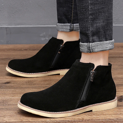 Classic Men's Suede Zipper Chelsea Boots