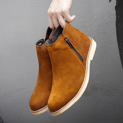 Classic Men's Suede Zipper Chelsea Boots
