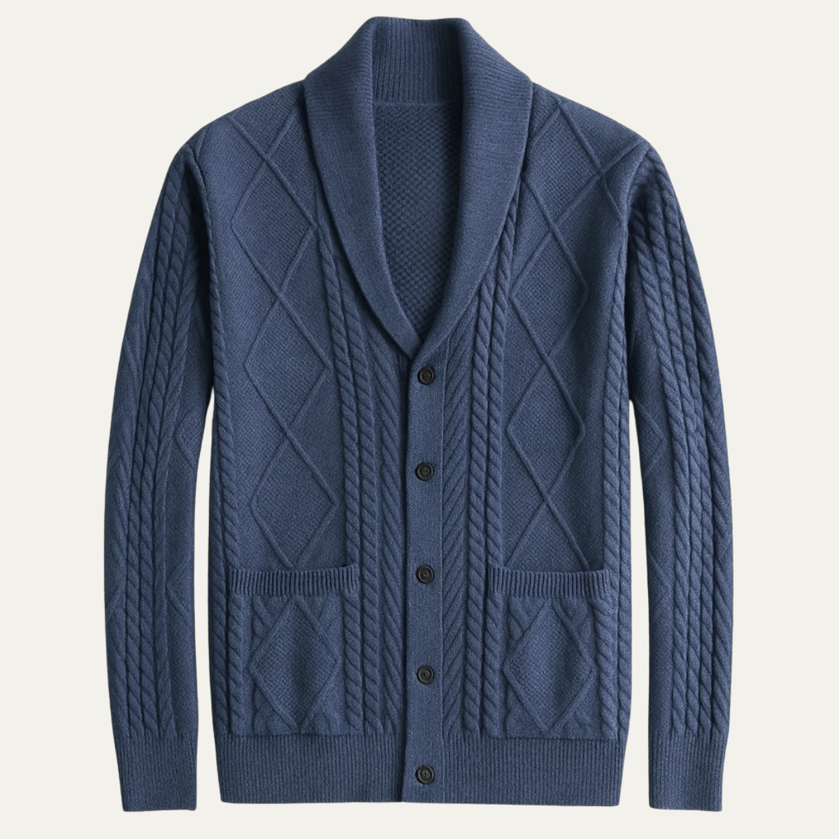 Soft Men's Crew Neck Cashmere Sweater Cardigan - OutfitLondon