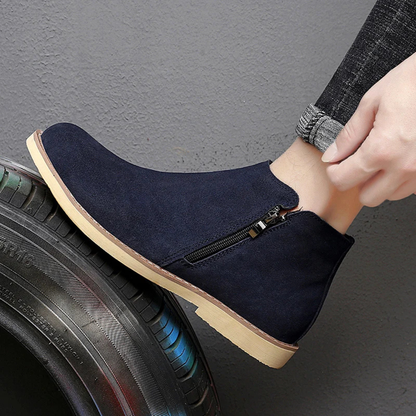 Classic Men's Suede Zipper Chelsea Boots