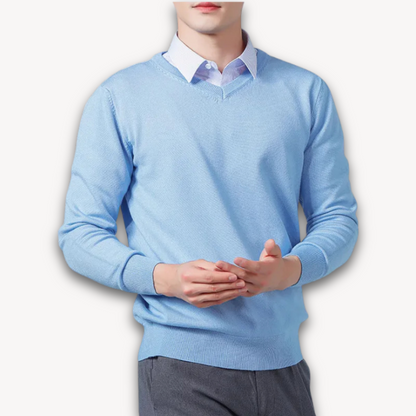 Luxury Men's Soft V-Neck Cashmere Sweater
