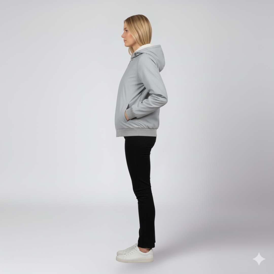Warm Reversible Puffer Jacket for Women