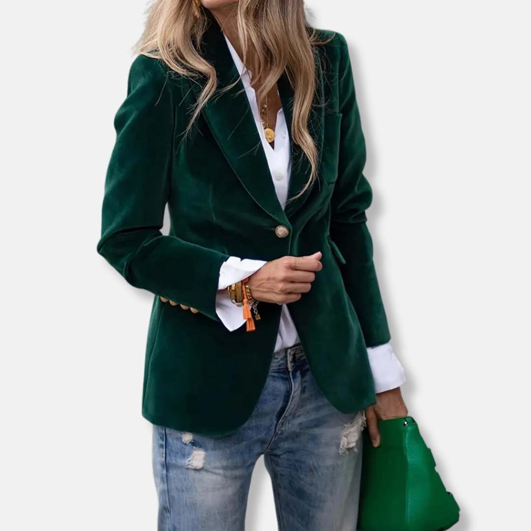 Classic Fit Blazer with Gold Buttons