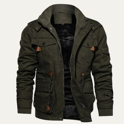 Warm Mens Thick Fleece Lined Hooded Winter Coat