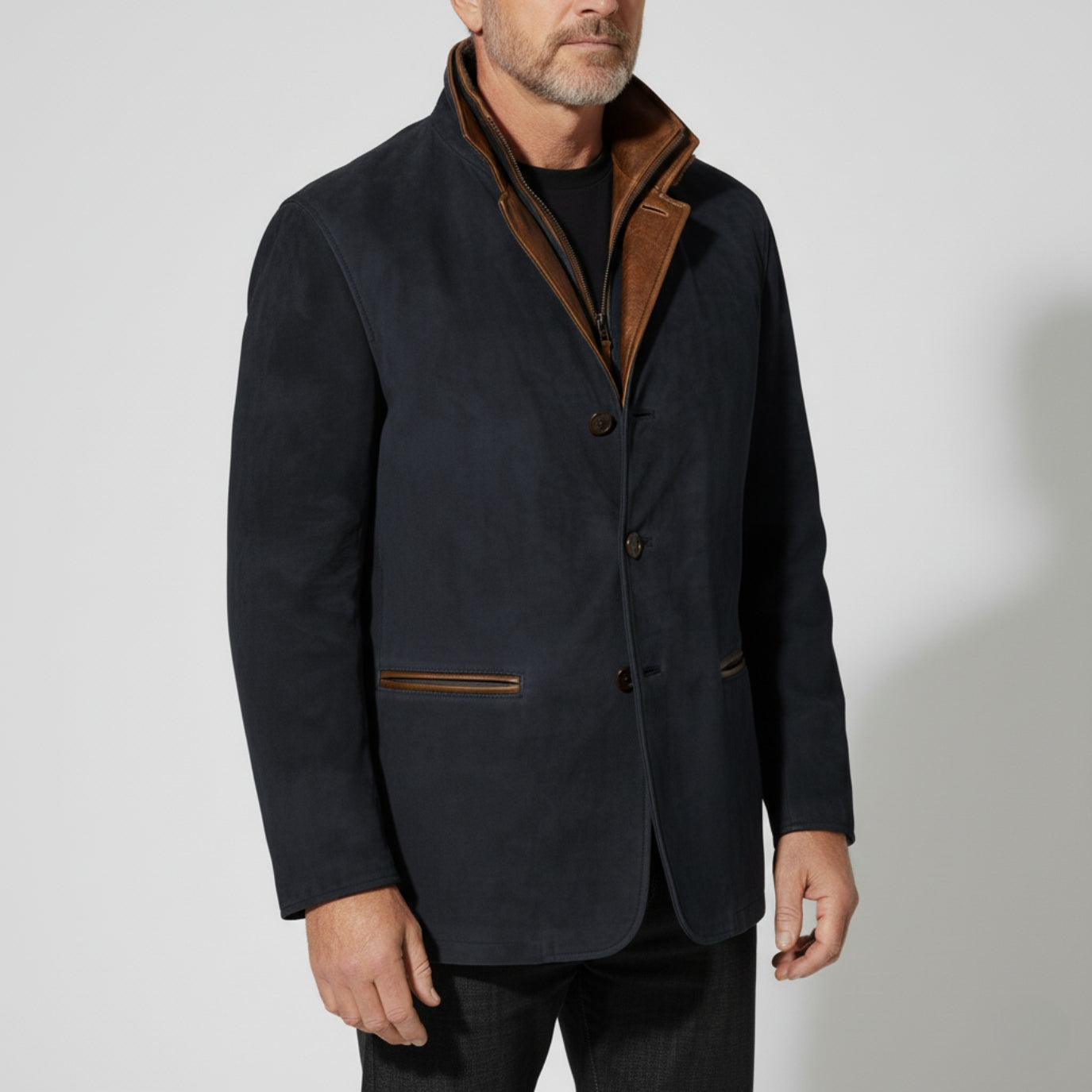 Men's Luxury Suede Leather Jacket Classic Fit