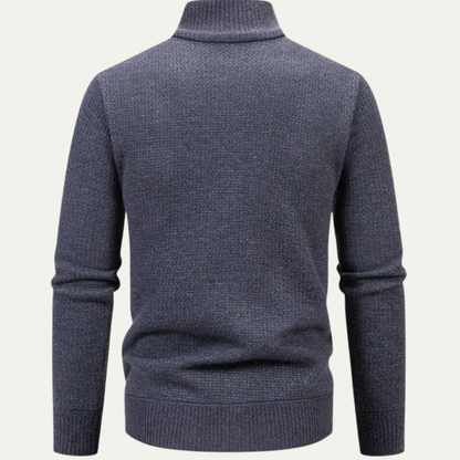 Relaxed Fit Men's Knit Zipper Cardigan Sweater