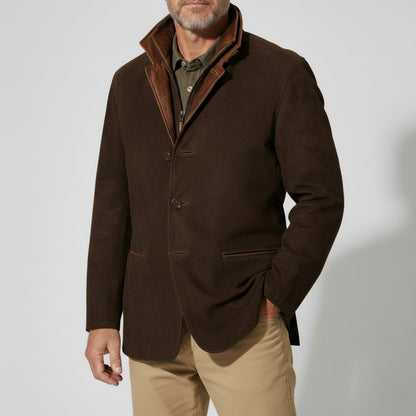 Men's Luxury Suede Leather Jacket Classic Fit