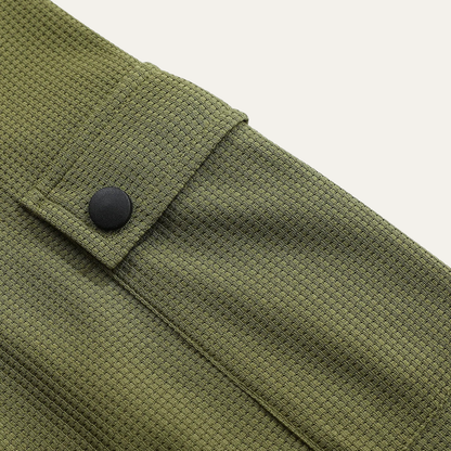 Relaxed Fit Men's Waffle Knit Casual Shirt