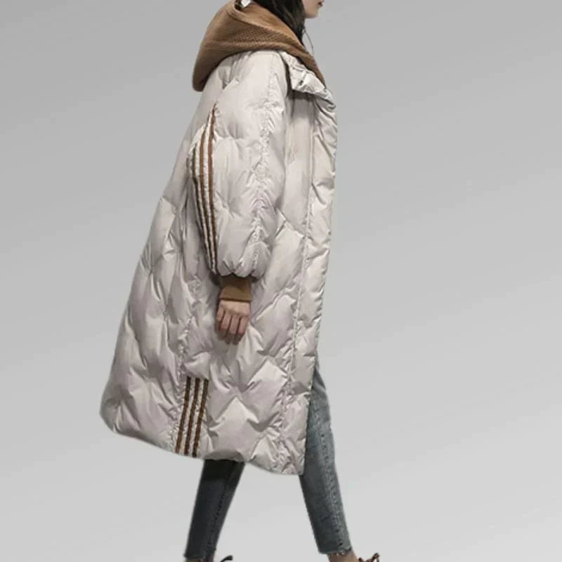 Warm Quilted Parka Coat for Ladies