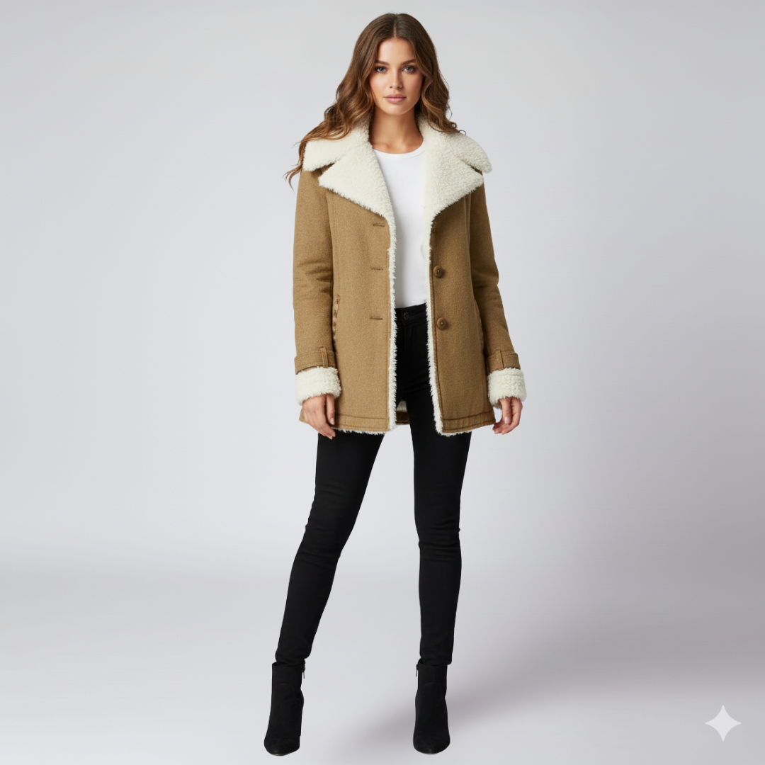 Warm Women's Parka Jacket with Fleece Lining