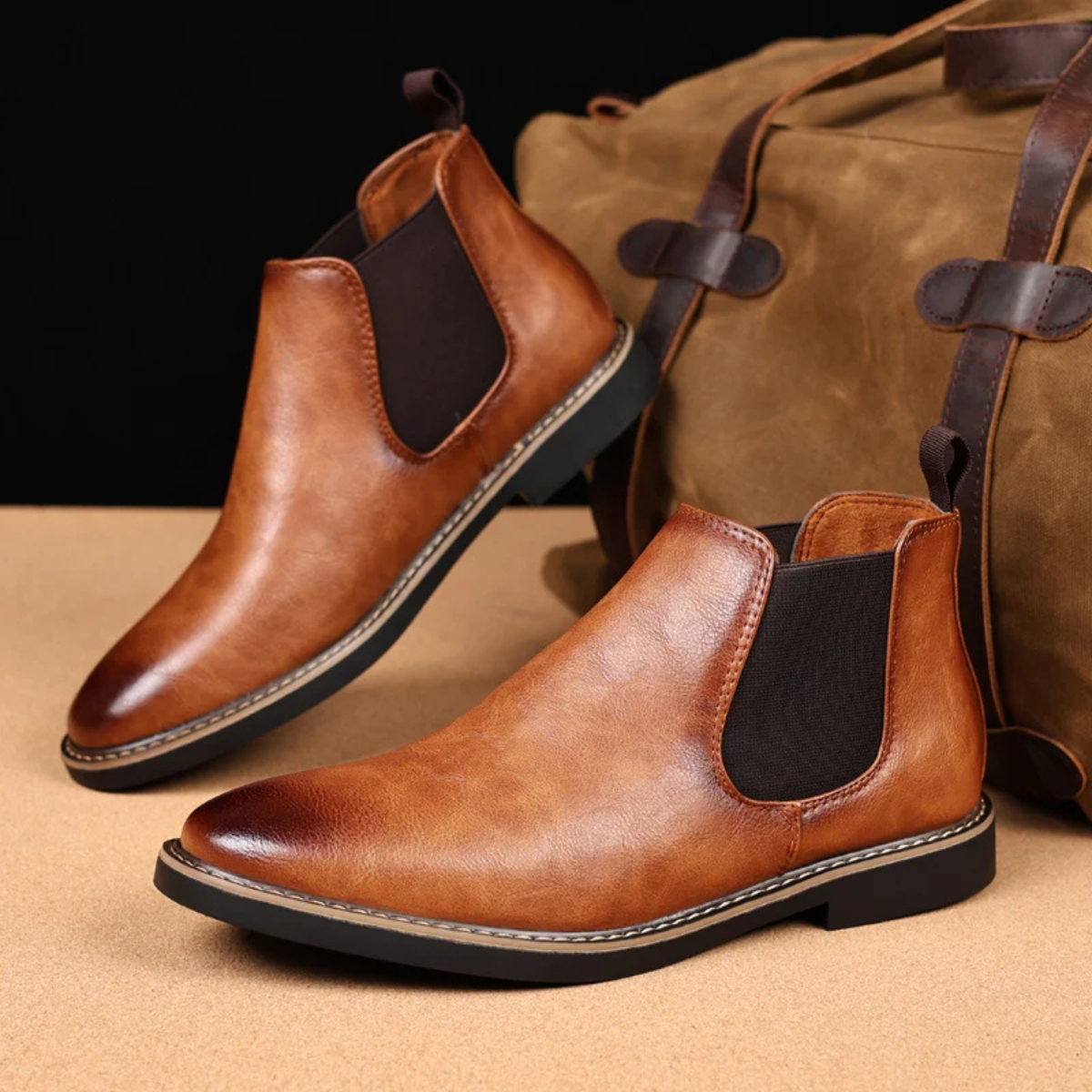 Classic Men's Genuine Leather Ankle Boots