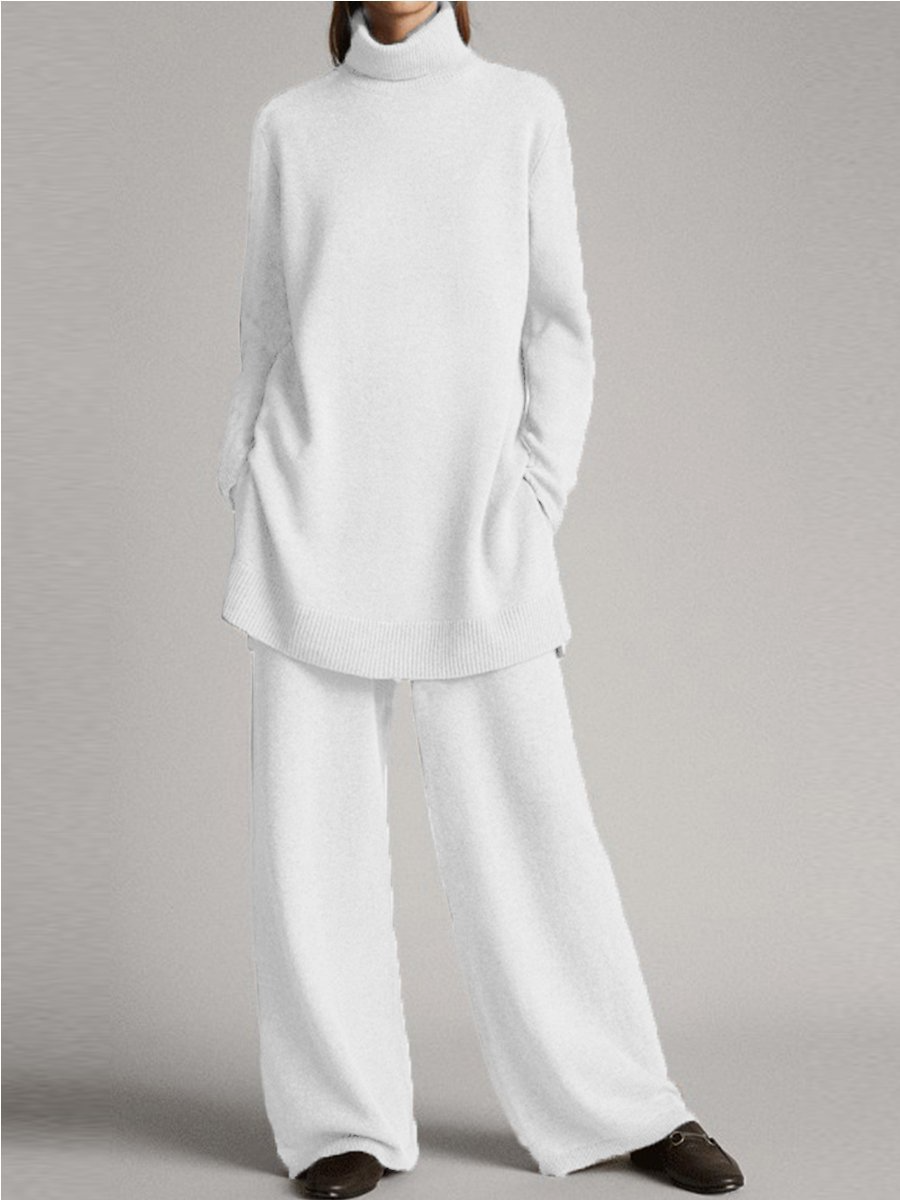 Comfy Turtleneck Sweater Pants 2-Piece Loungewear Set