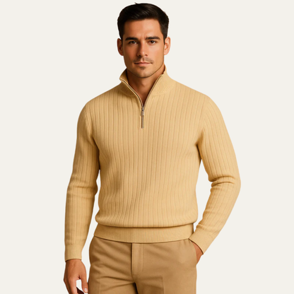 Men's Thermal Quarter Zip Fleece Sweater