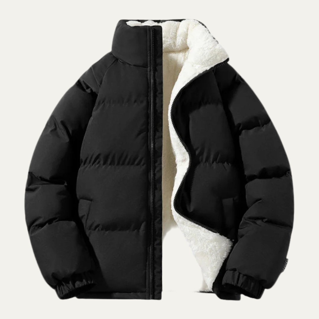 Warm Reversible Fleece Lined Puffer Coat