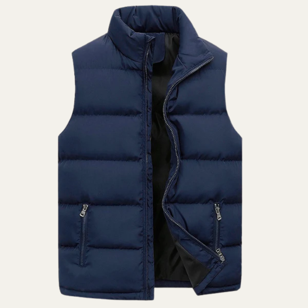 Warm Insulated Padded Zip Vest for Men