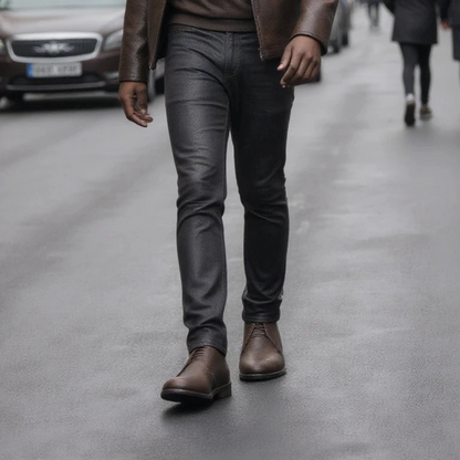 Rustic Men's Classic Brown Leather Ankle Boots
