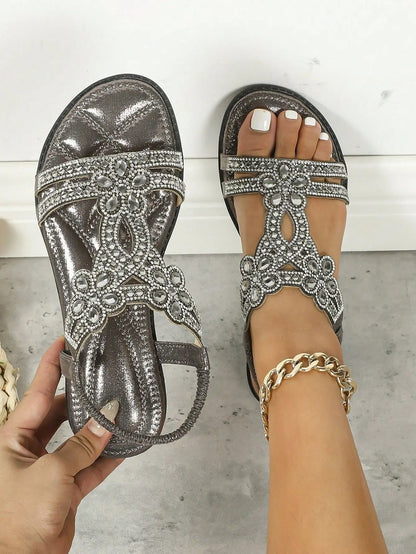Glittery Stone Beach Flip Flops