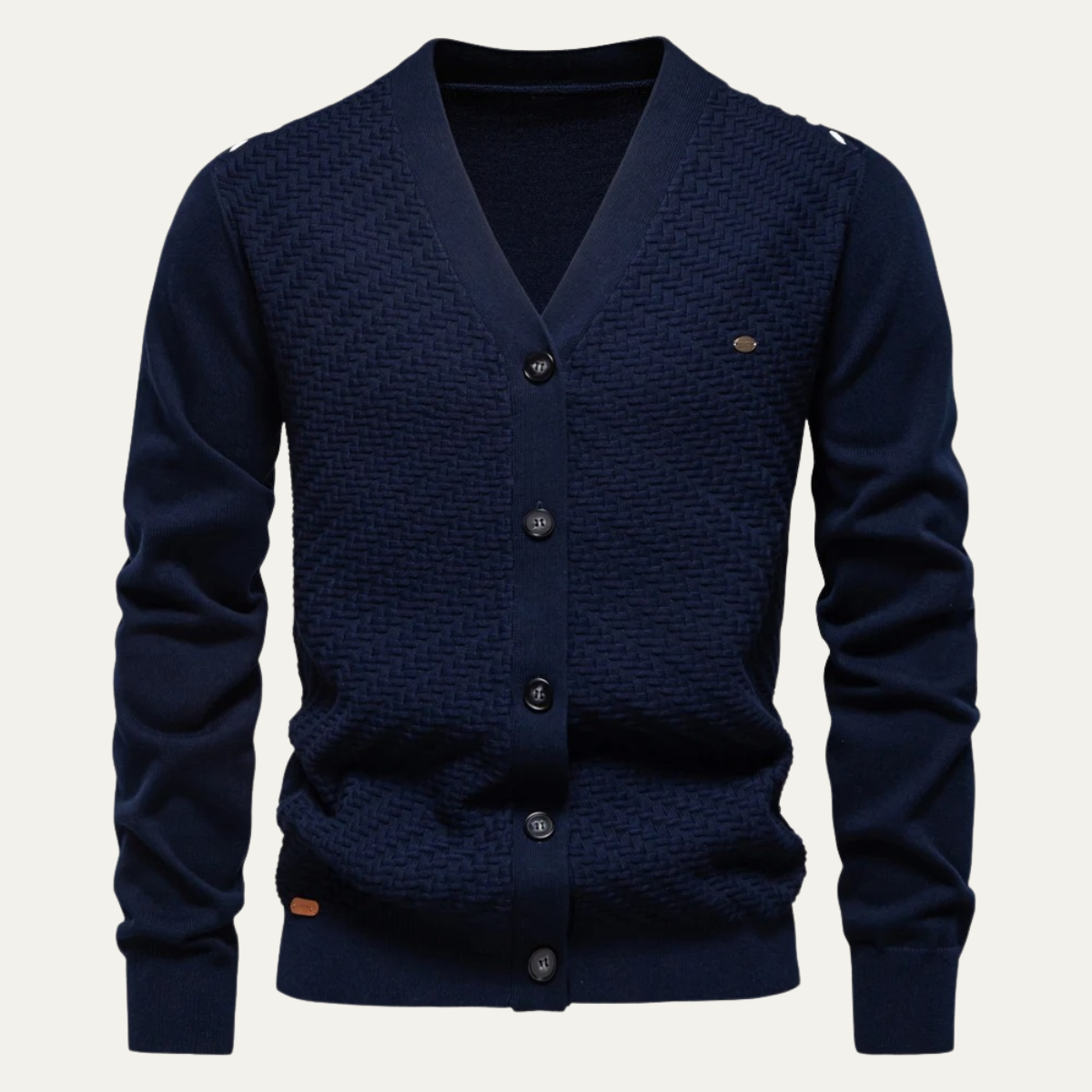 Classic Textured Open Front Cardigan Sweater