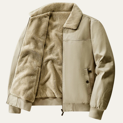 Warm Reversible Men's Fleece Bomber Jacket