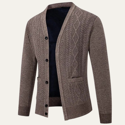 Men's Cozy Crew Neck Pocket Cardigan Sweater