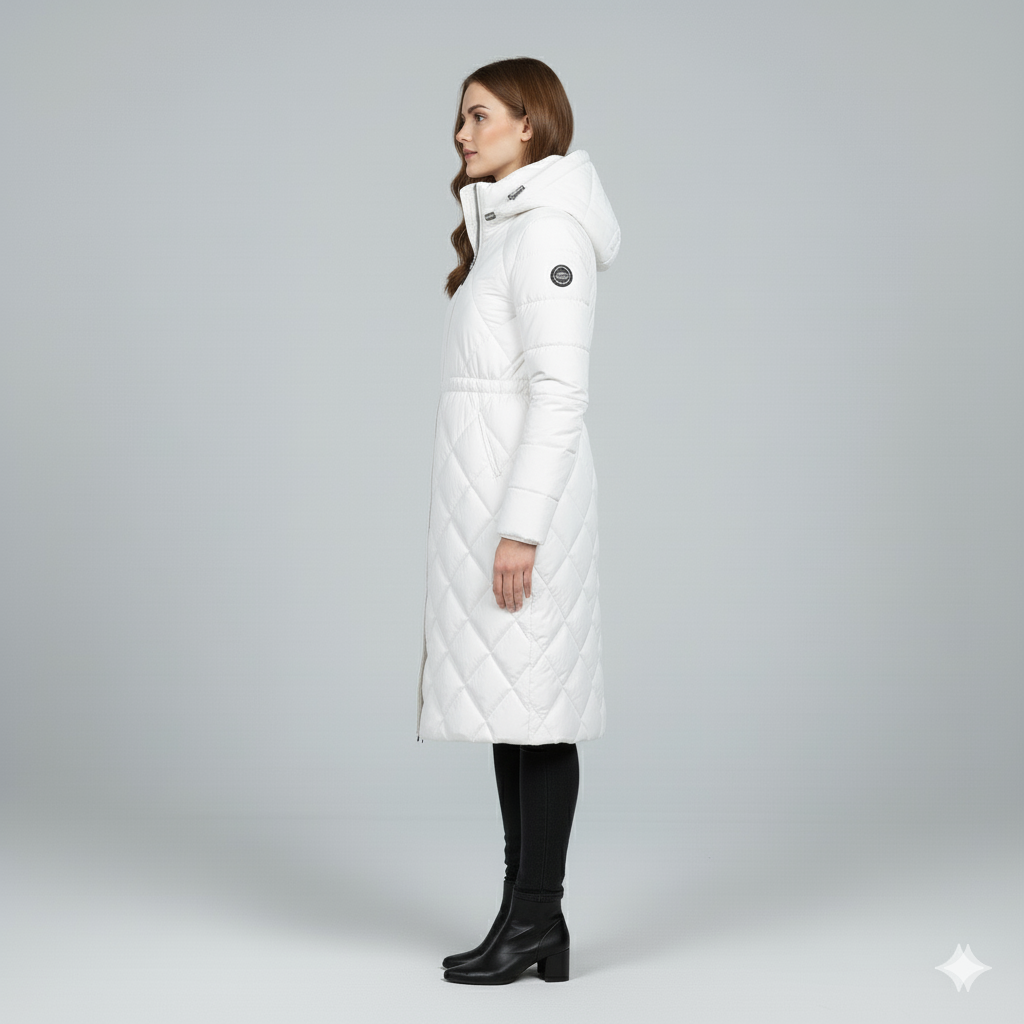 Warm Quilted Hooded Winter Parka for Women