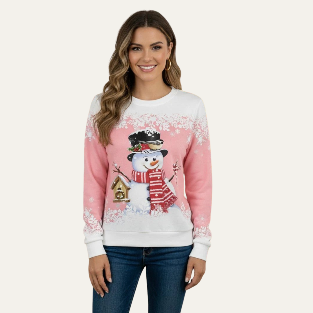 Fun Holiday Snowman Crew Neck Sweater - OutfitLondon