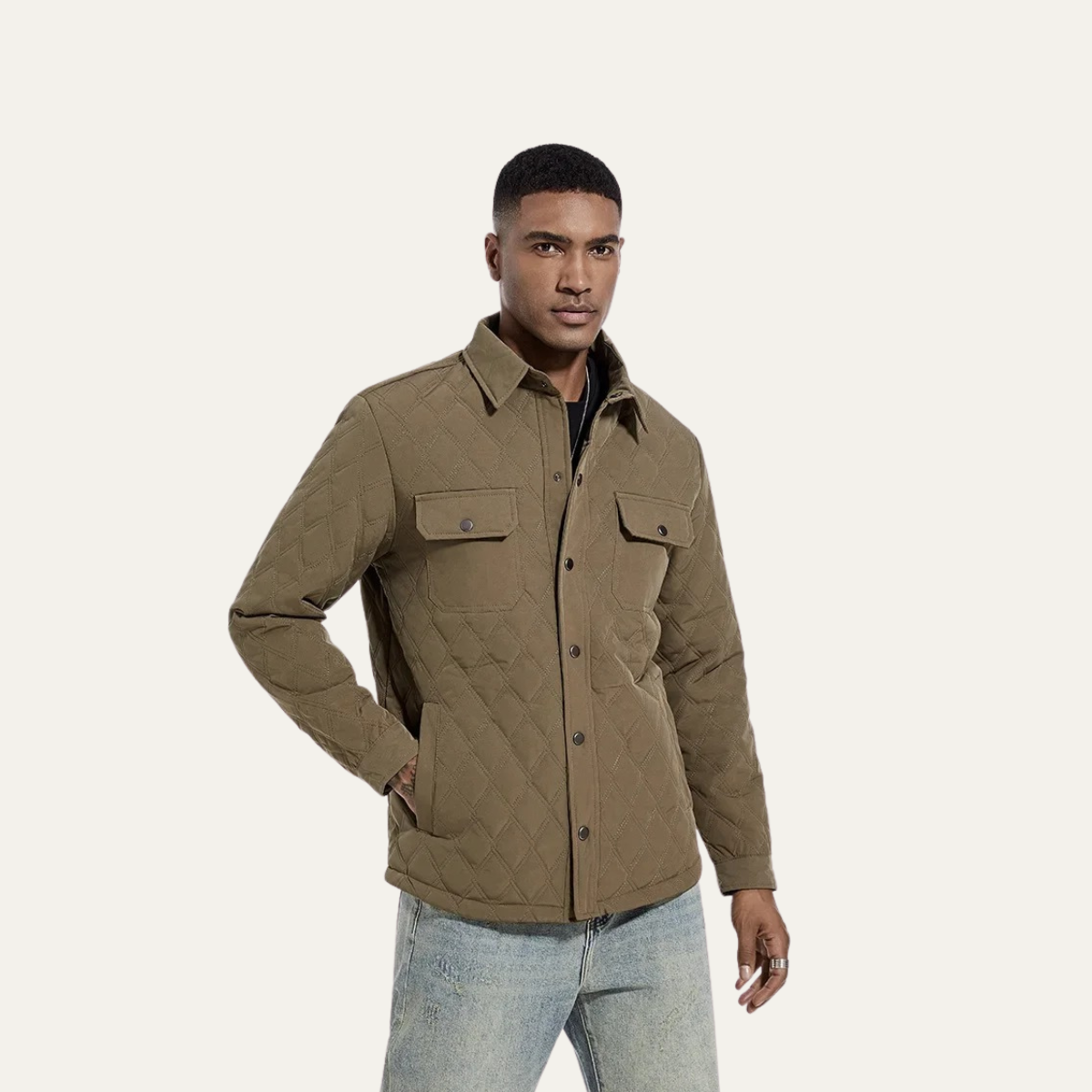 Comfortable Mens Quilted Lightweight Padded Jacket