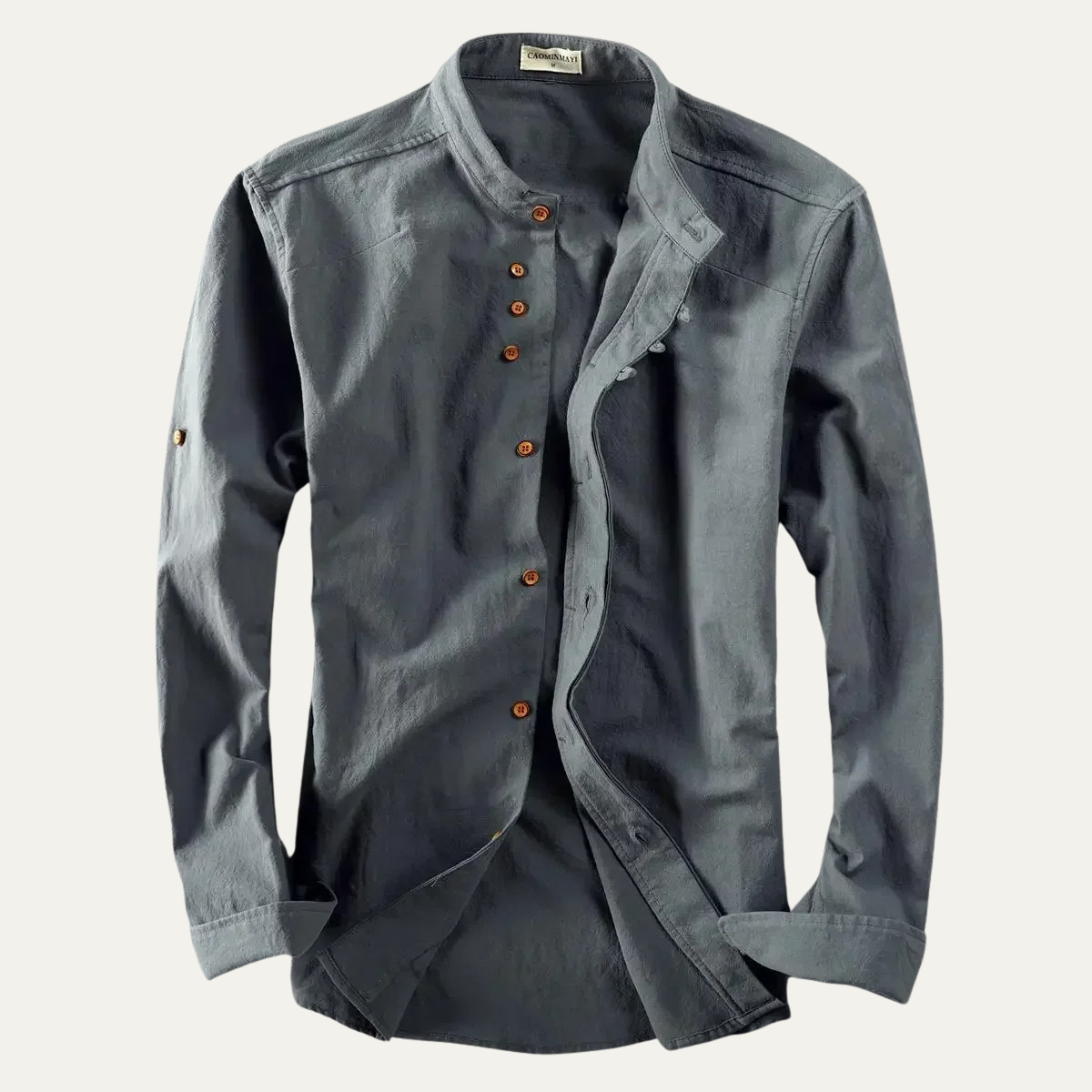 Casual Cotton Linen Mens Relaxed Fit Shirt
