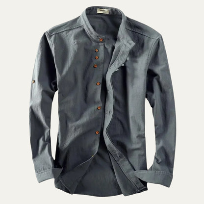 Casual Cotton Linen Mens Relaxed Fit Shirt