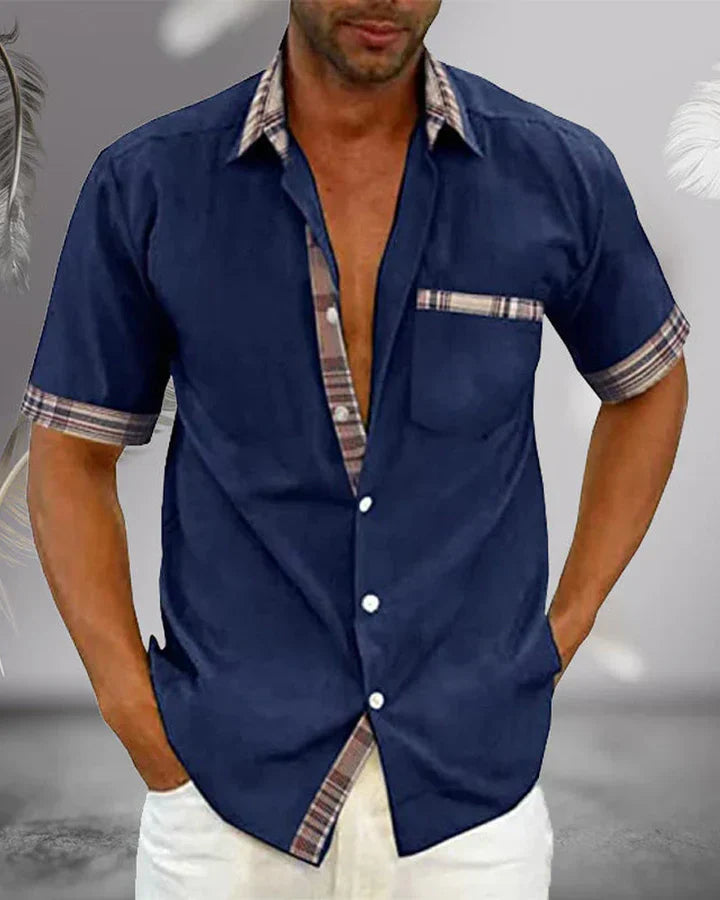 Stylish Shirt with Contrast Trim and Slim Fit