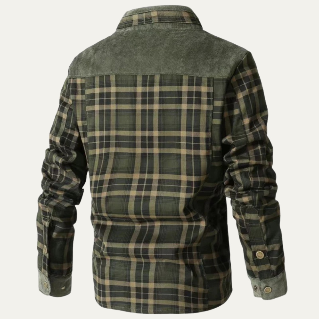 Warm Plaid Flannel Shirt Jacket for Men