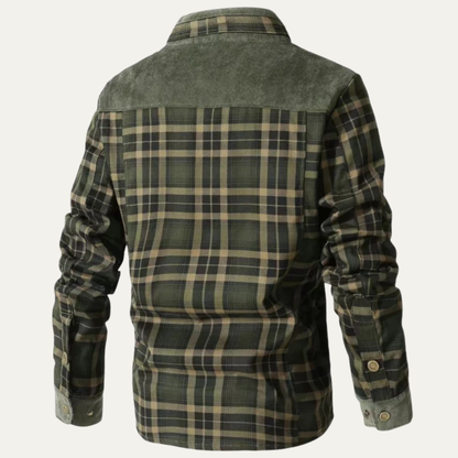 Warm Plaid Flannel Shirt Jacket for Men