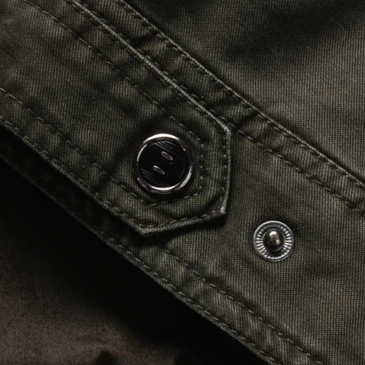 Men's Synthetic Leather Bomber Coat with Pocket Detail
